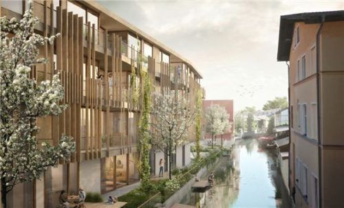 Die Wohnungen bieten herausragende Architektur in einzigartiger Lage mitten am Mühlbach in Bad Aibling.