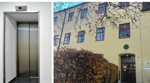 Im Justizgebäude wird ein Aufzug eingebaut, dieser aber nicht. Foto  dpa/Bettinger