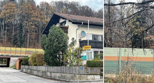 Immer eine Wand vor Augen: Mit dem Ausbau der A8 verschwindet die Autobahn auf 590 Metern im Tunnel. Sein grüner Deckel soll Frasdorf mit der Kirchleite verbinden. Es entstehen eine neue Zufahrt nach Stockach, Spazierwege und Aussichtspunkte. Foto Kathrin Gerlach