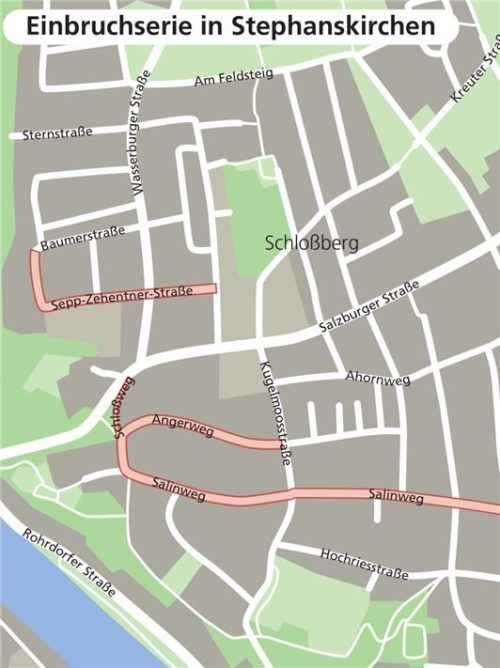 In diesen Straßen kam es zu mehreren Diebstählen. Foto Grafik Klinger