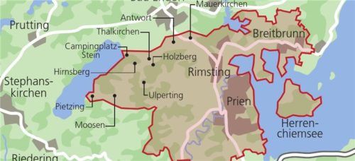 In weiten Teilen der Region (rot eingefärbt) gelten Abkochvorschriften. Hinzu kommen noch Gstadt und Frauenchiemsee. Foto dpa
