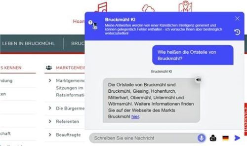 Laut der Bruckmühl-KI „Ho(a)mie“ ist Giesing ein Ortsteil von Bruckmühl. Foto re