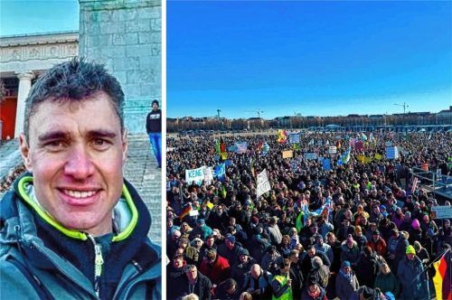 Markus Huber aus Bad Feilnbach ist einer der Initiatoren des Bündnisses „Hand in Hand für unser Land“ und der Großkundgebung am heutigen Samstag in Berlin (im Bild eine Kundgebung aus München Ende Januar). Foto Dettendorfer