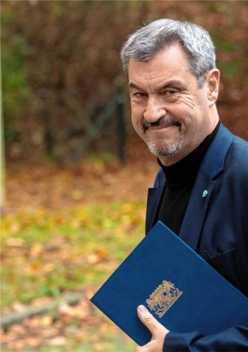 Markus Söder, (CSU) Ministerpräsident von Bayern, kommt nach der Haushaltsklausur des bayerischen Kabinetts zur abschließenden Pressekonferenz. Foto dpa