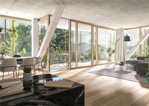 Mit einer Eigentumswohnung in der Anlage WOHNEN AM MÜHLBACH schaffen sich Eigentümer eine unvergleichliche Lebensqualität.Fotos und visualisierung Werndl & Partner