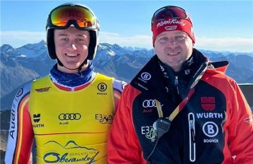Simon Widmesser (links) startet erstmals im Europacup. Neben ihm sein Trainer Andreas Fürbeck.Foto re