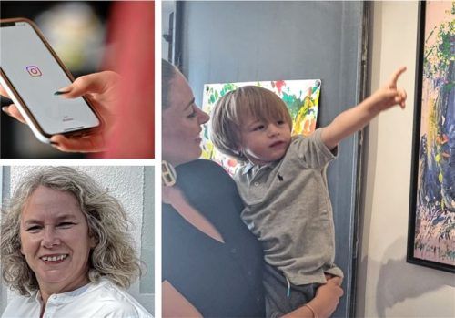 Über Social-Media-Plattformen wie Instagram können auch schon Kinder berühmt werden. So auch Mini-Picasso Laurent Schwarz aus Neubeuern. Barbara Heuel vom Kinderschutzbund übt Kritik (links unten). Foto Niklas Graeber/dpa/re/Blum