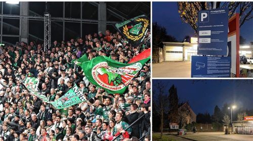 Weil er auf dem Parkplatz eines Supermarkts in Rosenheim während eines Starbulls-Spiels parkte, musste ein Eishockey-Fan 50 Euro Strafe bezahlen. Foto Montage: Ziegler/Baumeister