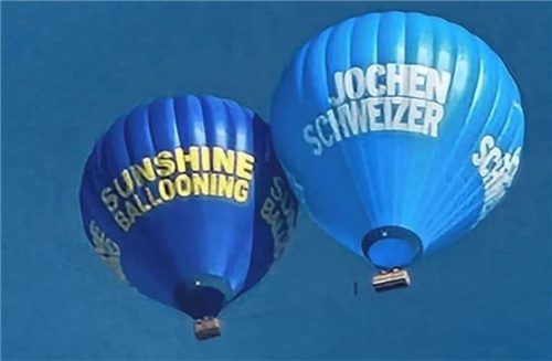 Zwischen den beiden Ballonen war eine Leine gespannt. Ob es sich dabei um eine Slackline handelte, war bis gestern unklar. Foto Karin Riechel