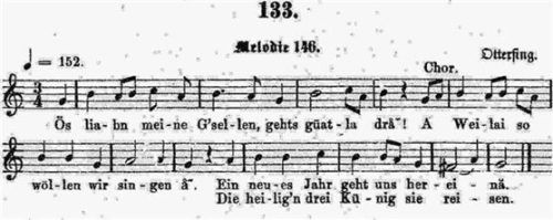 Alte Sternsingermelodie aus Otterfing, Sammlung Hartmann 1884. EBES-Volksmusik