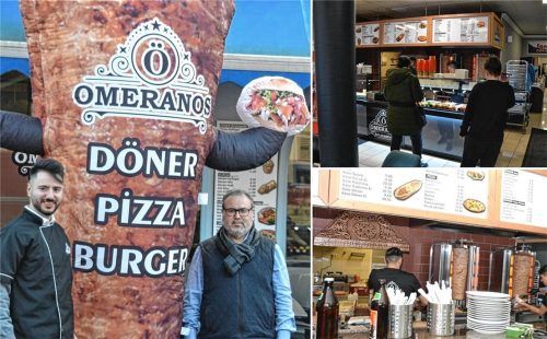 Am Dienstag eröffnete die Familie Sarialtin (links Omer und Abdullah Sarialtin), nach dem Umbau des „Saray“ an der Rosenheimer Straße, ihre neueste „Omeranos Döner“-Filiale.Fotos  Seutter