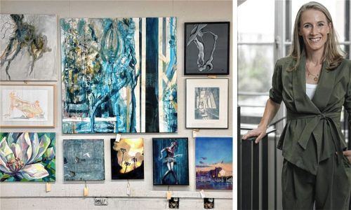 Die Vorfreude auf die Veranstaltung „Kunst im Supermarkt“ ist bei Anna Eisner, Geschäftsführerin der Akademie der Bildenden Künste Kolbermoor, groß. Foto Collage: Akademie der Bildenden Künste Kolbermoor/ANDREAS JACOB