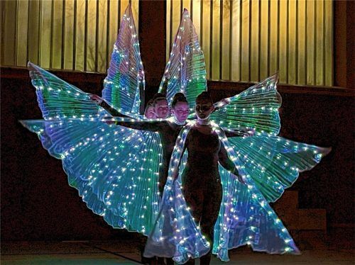 Ein mystischer LED-Flügeltanz: Passend zum Motto des Abends „Die Geschichte der Colors“. Fotos Neuwirth