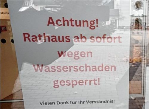 Ein Wasserschaden sorgte in den vergangenen Tagen für Probleme im Rathaus. Foto Weber