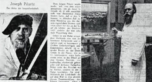 Heuer ist der 50. Todestag von Joseph Pilartz: Am 26. Dezember 1974 starb der über die Region hinaus bekannte Maler in Wasserburg. Fotos OVB Media Grafik / Stadtarchiv Rosenheim (Montage)
