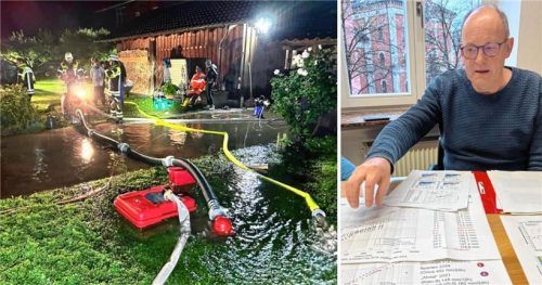 In Brannenburg wurden am 3. Juni Niederschläge von 150 Millimetern registriert, fast so viel wie sonst im Monat Juni. Klaus Moritz vom Wasserwirtschaftsamt ordnet die Niederschläge in den europäischen Vergleich ein. Foto Feuerwehr Berbling/Kathrin Gerlach