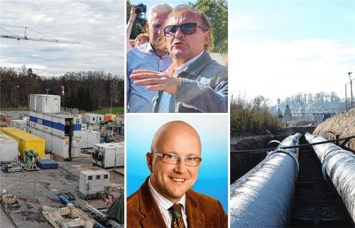 Peter Reichenspurner (Mitte oben) und Bernhard Gubo treiben mit ihren Partnern und ihrem Team den privaten Ausbau der Geothermie in und um Polling entschlossen voran. Fotos RE
