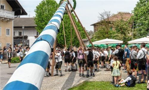 Bei Kaiserwetter wurde in Rohrdorf ein 30 Meter langer Maibaum aufgestellt. Den Baum hatte die Vogtareuther Landjugend gestohlen. Es kamen so viele Besucher, dass das Küchenteam nachkochen musste.