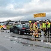 Unfallstelle ein Trümmerfeld