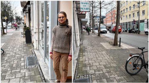 Carmen Naß von der Galerie „Frames and Pictures“ kann nicht verstehen, dass die Haltemöglichkeiten vor ihrem Geschäft weggefallen sind. Fotos Baumeister