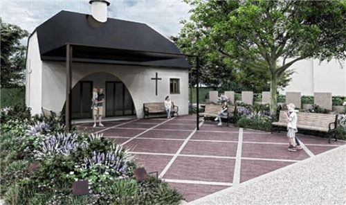 Die Gemeine plant, an der Aussegnungshalle eine Überdachung anzubringen.