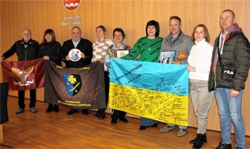 Die ukrainische Delegation bedankte sich bei ihren Freunden der Ukrainehilfe Bad Feilnbach zum Weihnachtsfest der orthodoxen Christen. Foto Strim