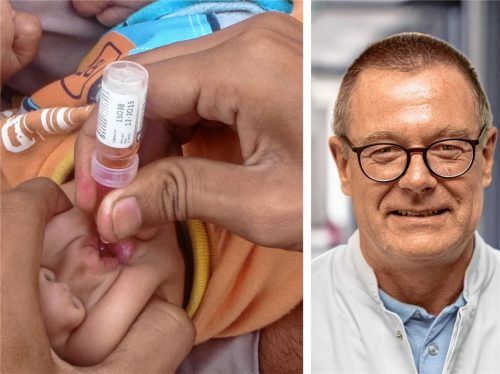 Dr. Torsten Uhlig, Chefarzt am Romed-Klinikum, empfiehlt auch Erwachsenen, auf den Schutz vor Kinderlähmung zu achten. Die Schluckimpfung, wie sie im Bild zu sehen ist, wird in Deutschland nicht mehr verabreicht. Fotos Romed/dpa