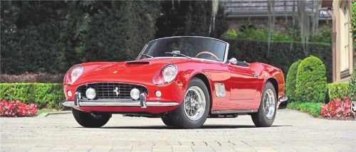 Edles Auto: Dieser Ferrari 250 GT SWB California Spyder, Baujahr 1963, wurde für 17,2 Millionen Euro verkauft. Foto Mecum Auctions