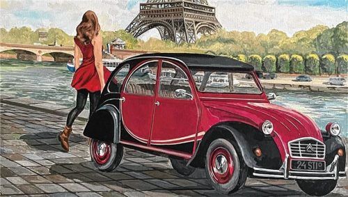 Eiffelturm, Seine und 2-CV: Gleich mehrere Paris-Motive sind auf diesem Bild eingefangen. pfurtscheller