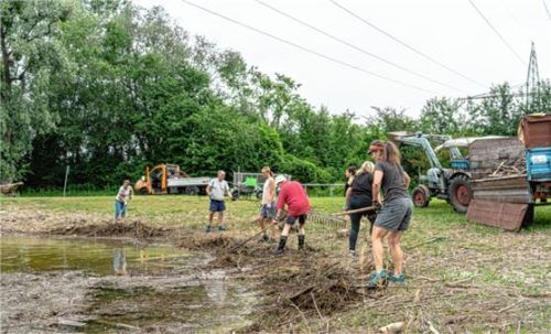 Gemeinsam sorgten Rohrdorfer Bürger und Bürgerinnen dafür, dass das Seeufer wieder „besenrein“ wurde.