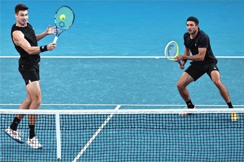 Großer Kampf reichte nicht: Jakob Schnaitter (rechts) und Mark Wallner sind bei den Australian Open in der zweiten Runde ausgeschieden.Foto Imago