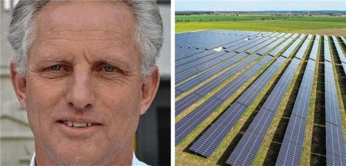 „Kommunikation muss besser werden“ – Stefan Schneider (links), Vorsitzender vom Ökomodell, spricht über die Energie-Zukunft im Achental (rechts Symbol PV-Anlage). Foto re/dpa