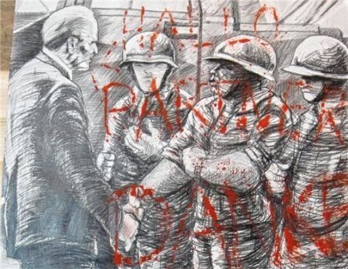 Pressefotos sind das Ausgangsmaterial für die Bilder von Burkhart Braunbehrens. re