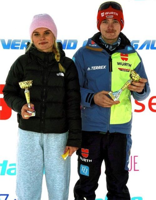 Selina Ortner vom SV Oberteisendorf und Ben Beyreis vom SC Traunstein wurden Sieger der Klasse Schüler 15.Foto Hauser