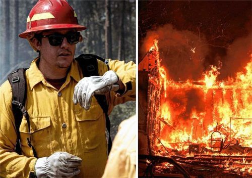 Waldbrand-Experte Lindon Pronto (links) stammt aus Kalifornien und lebt in Aschau. Er hofft, dass aus der Naturkatastrophe Lehren gezogen und künftig feuerresistente Baumaterialien verwendet werden. Foto privat/dpa/Jae C. Hong