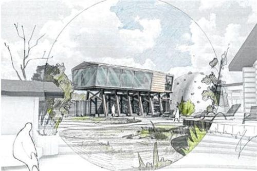 Die Wendelsteinsauna der Therme Bad Aibling soll über dem Gradierwerk errichtet werden, um so den freien Blick in die heimische Bergwelt zu gewähren. Foto Behnisch Architekten