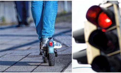 E-Scooter-Fahrer fahren einem Test zufolge am häufigsten über rote Ampeln – in Rosenheim kommt es hin und wieder ebenfalls zu Verstößen. Foto DPA
