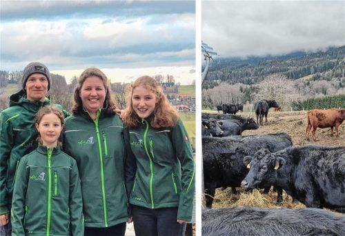 Hansi, Katharina, Theresa und Annalena Tischner (von links) haben sich in das Dexter-Rind verliebt.Fotos  Aberle