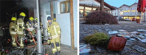 In Bad Endorf haben Unbekannte die Toilette am Bahnhof in Brand gesetzt und rund um die Tourist-Info randaliert. Foto Ammelburger