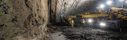 Tunnelbohrung im Rahmen der Bauarbeiten Brennerbasistunnel Richtung Süden.Foto bbt.Com