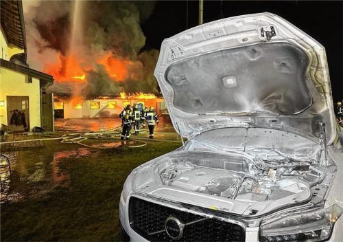 War dieses Hybrid-Auto ursächlich für den Brand? Die Ermittlungen laufen. Foto Barth