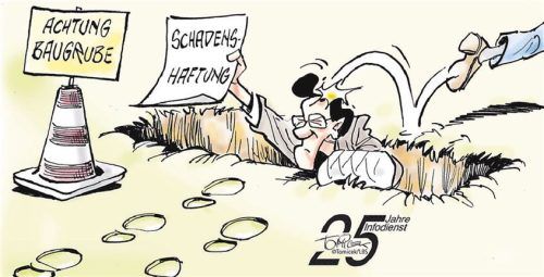 Wer ist schuld? Der Ausheber der Grube oder der, der hineinfällt? Foto fkn/Tomicek/Lbs