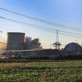 Brand an  stillgelegtem AKW in Franken