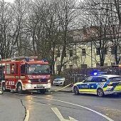 Brand in leer stehendem Gebäude