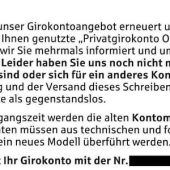 Blaue Briefe von der Sparkasse