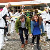 Judo-Hochzeit am Marienplatz