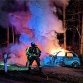 Zeugen retten Traunsteiner aus brennendem Wrack