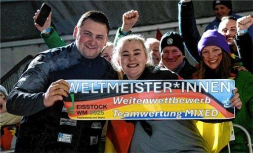 Annalena Leitner und Michael Späth sind Mixed-Weltmeister im Weitenwettbewerb.Foto Albert Kamhuber