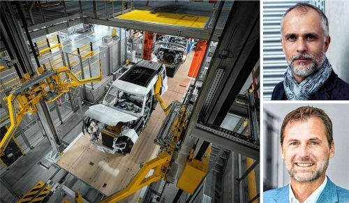 Bei der Produktion von Fahrzeugen kommen oftmals Anlagen der ROFA AG aus Kolbermoor zu Einsatz, wie hier bei dieser Schubplatten-Montagelinie. Wie sich die schwachen Absatzzahlen der Automobilbranche auf ihre Unternehmen auswirken, dazu haben Markus Seidl (oben), Geschäftsführer der Mues Products & Moulds GmbH & Co. KG, sowie ROFA-Vorstandsvorsitzender Andreas Bauer gegenüber dem OVB Stellung genommen. Beide Unternehmen aus Kolbermoor zählen zur Branche der Autozulieferer. Fotos ROFA AG/Mues Products & Moulds GmbH & Co. KG