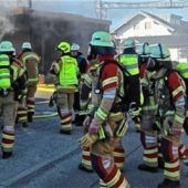 Großbrand in Bruckmühler Reifencenter